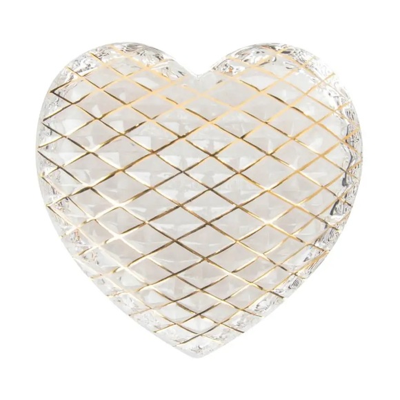 Hermes Other - SOLD - Hermes St Louis Crystal Paperweight Heart 24k Gold